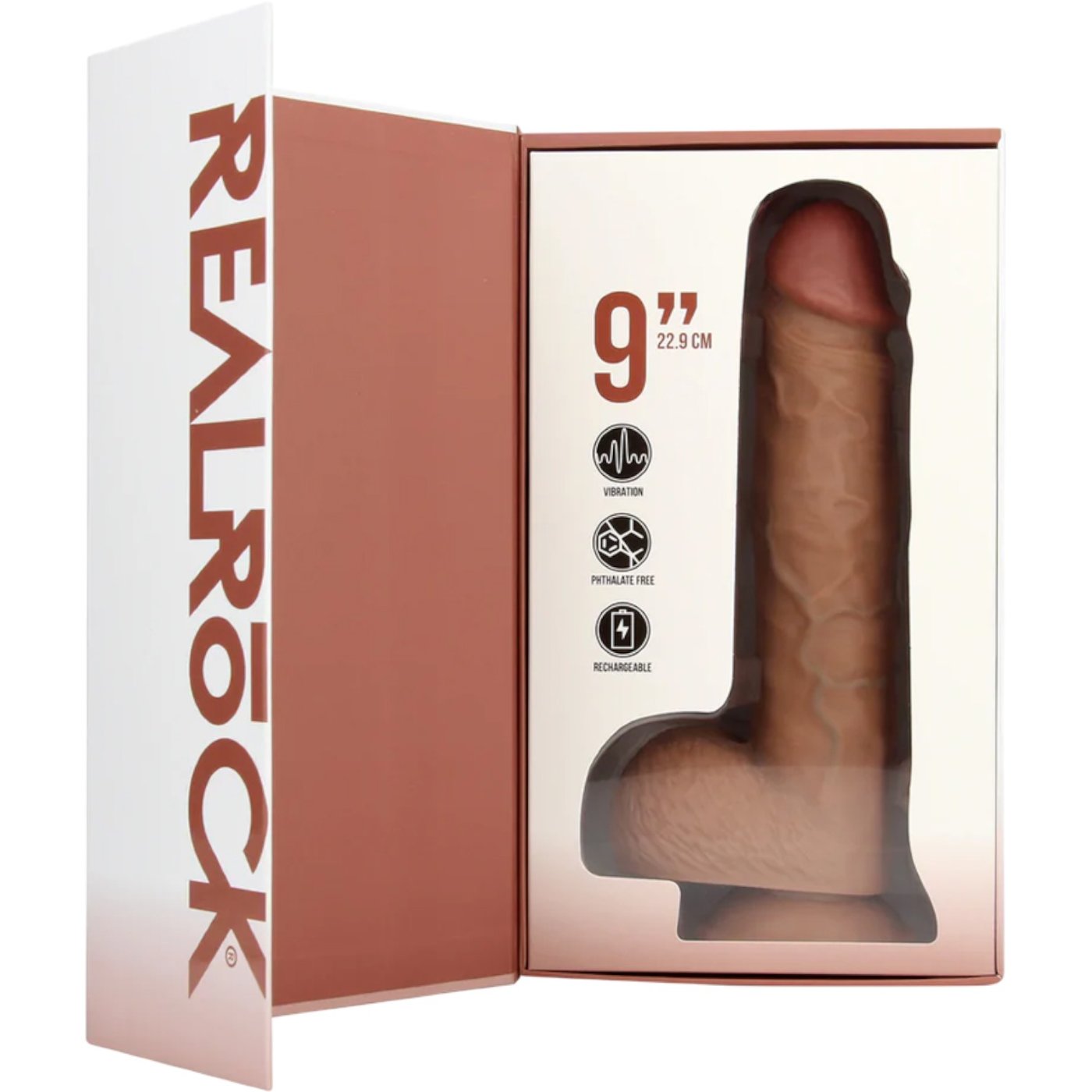 RealRock 9 Inch Realistic Vibrating Suction Dildo with Balls