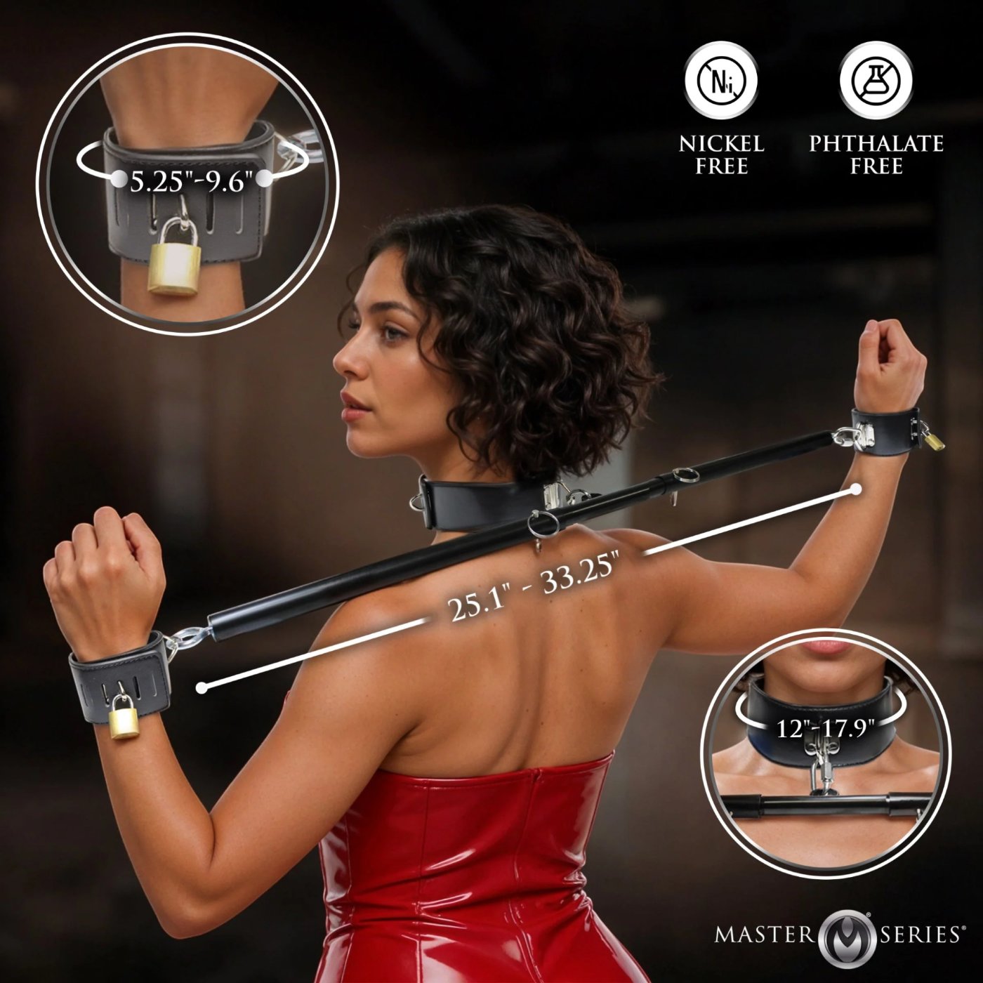 Master Series Dominion Spreader Bar with Collar and Wrist Cuffs