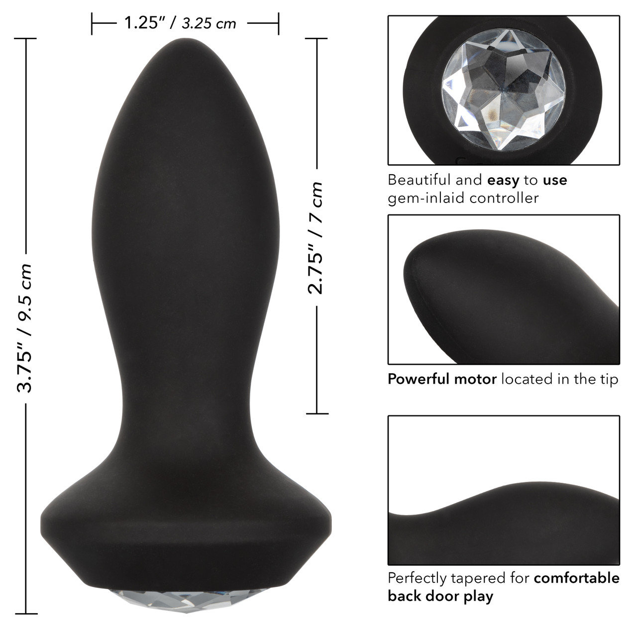 CalExotics Power Gem Vibrating Petite Crystal Probe 2.75 Inch