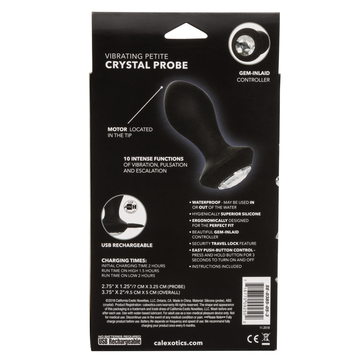 CalExotics Power Gem Vibrating Petite Crystal Probe 2.75 Inch