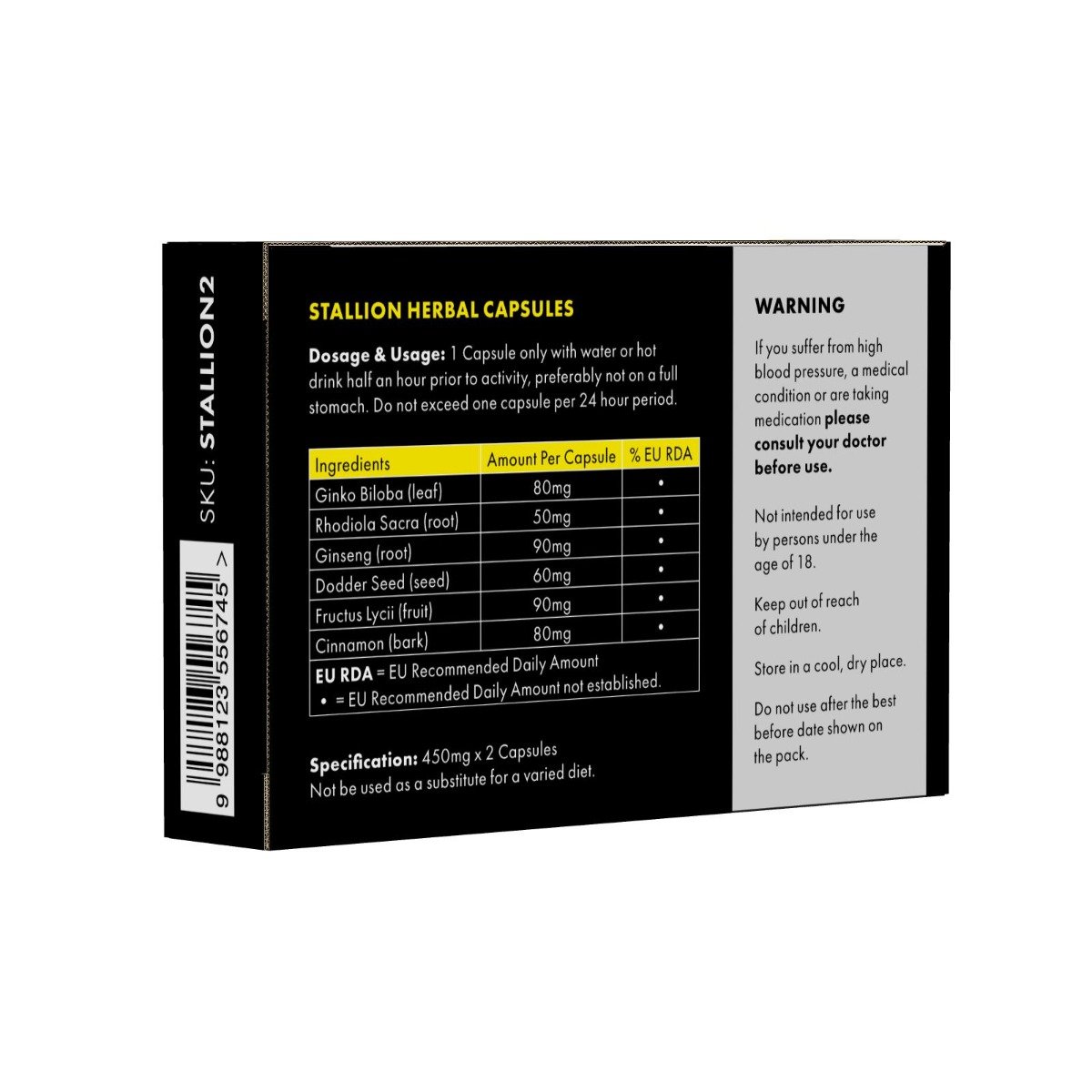 Stallion Herbal Libido Supplement 2 Pack
