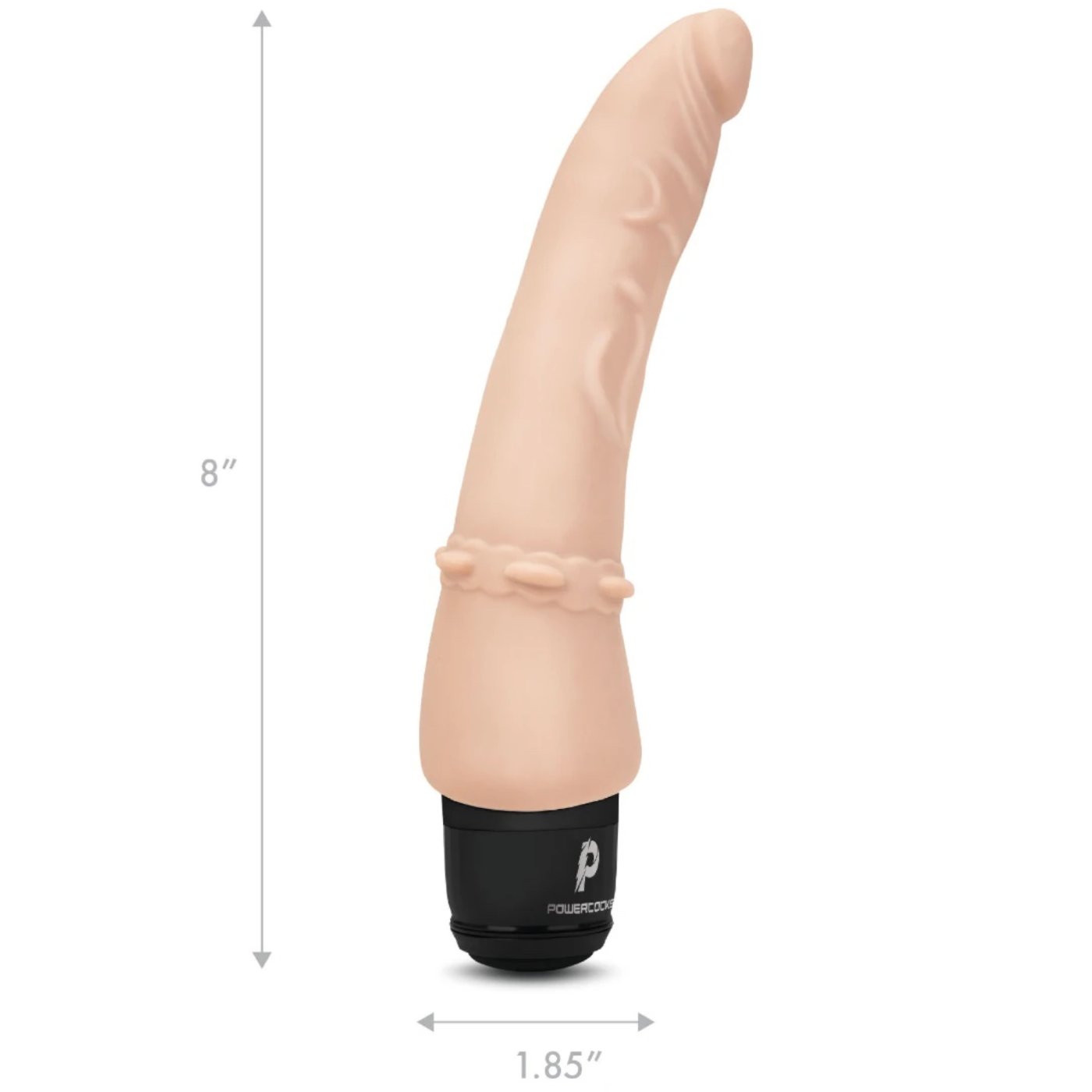 Powercocks 7 Inch Realistic Slim Anal Silicone Vibrator