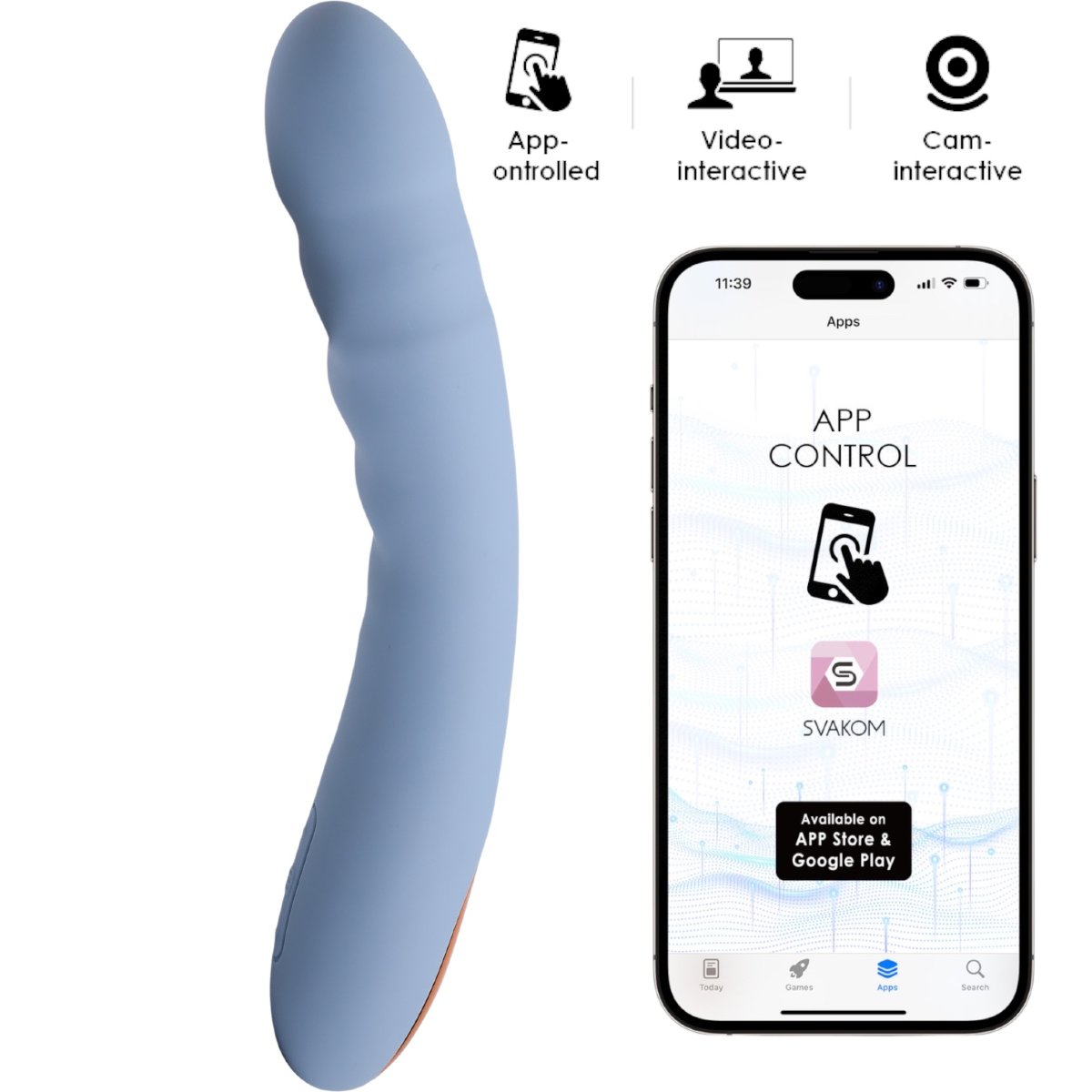 Svakom Ava Neo Interactive App Controlled Thrusting Vibrator Blue