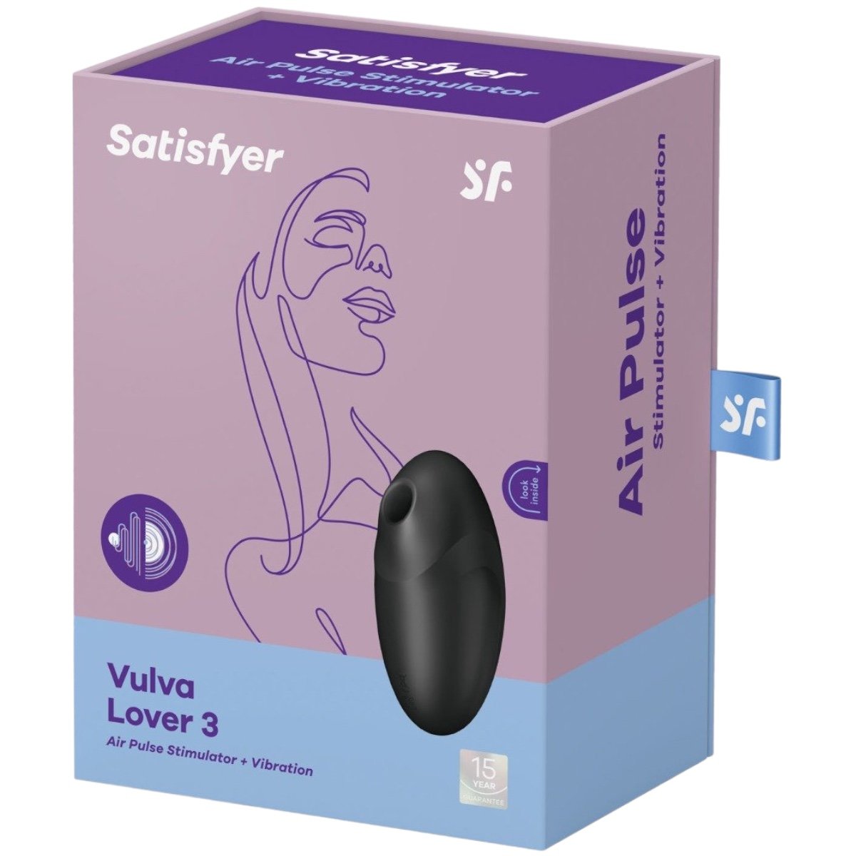 Satisfyer Vulva Lover 3 Rechargeable Air Pulse Clitoral Vibrator Black