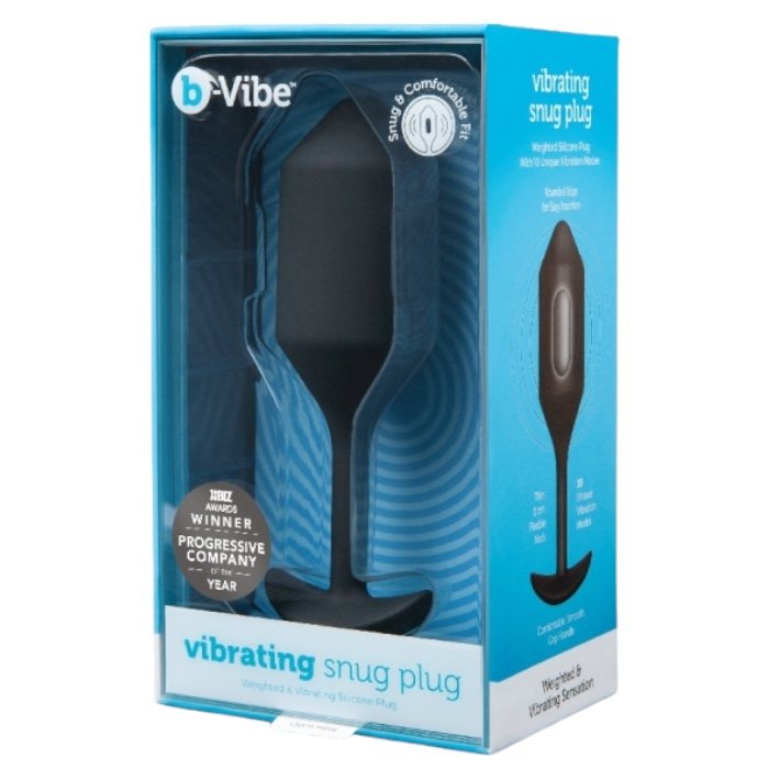 b-Vibe Vibrating Snug Plug 4 XL Rechargeable Weighted Silicone Butt Plug 5.3 Inch