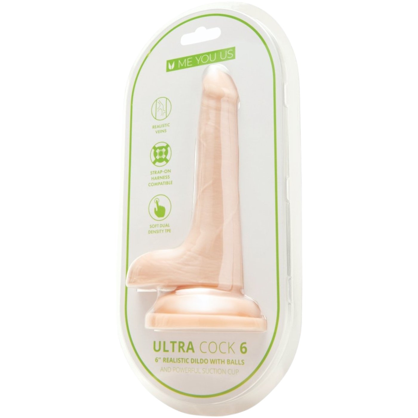 Me You Us Ultra Cock Realistic Dildo with Suction Cup & Balls 6 Inch