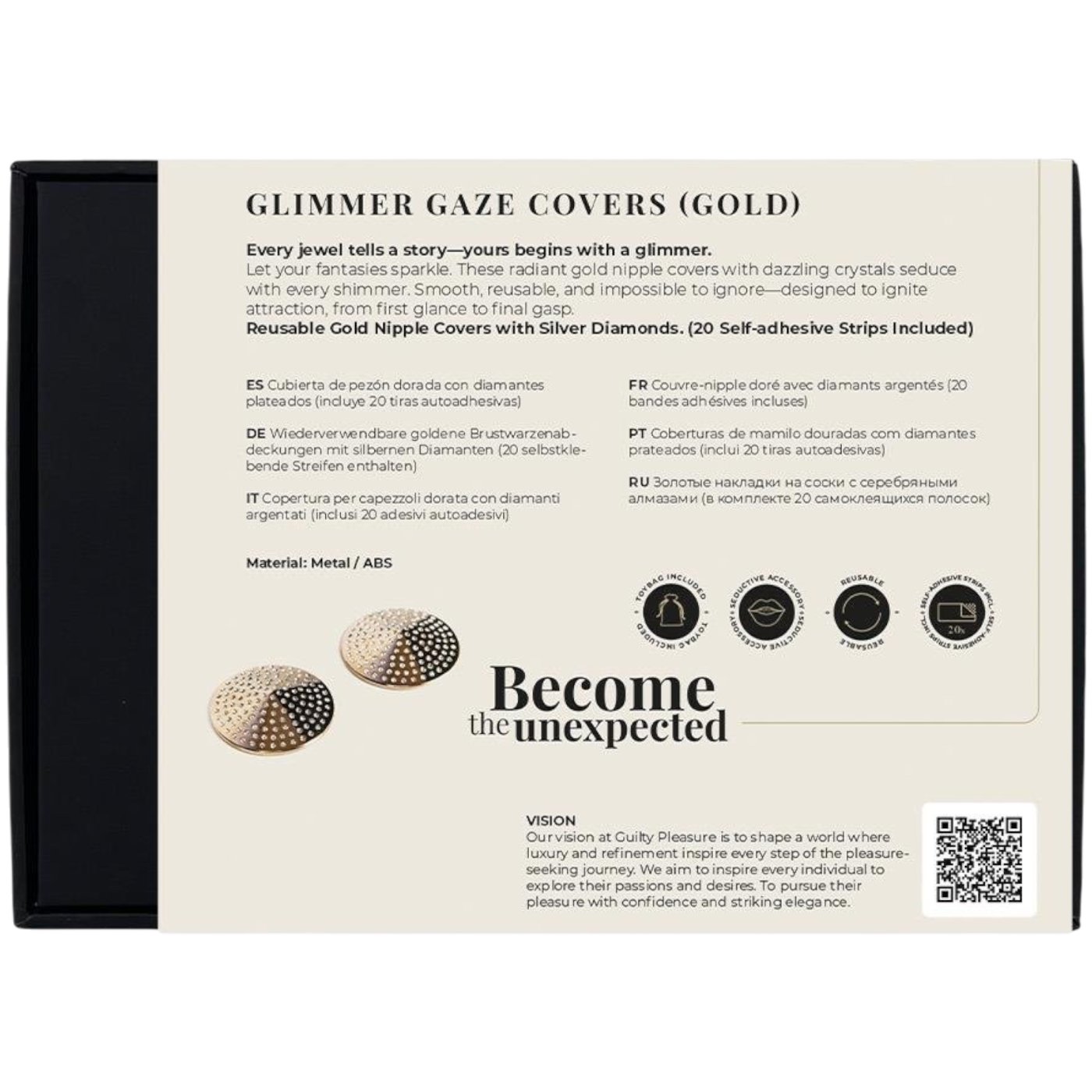 Guilty Pleasure Accents Glimmer Gaze Nipple Covers Pasties Gold