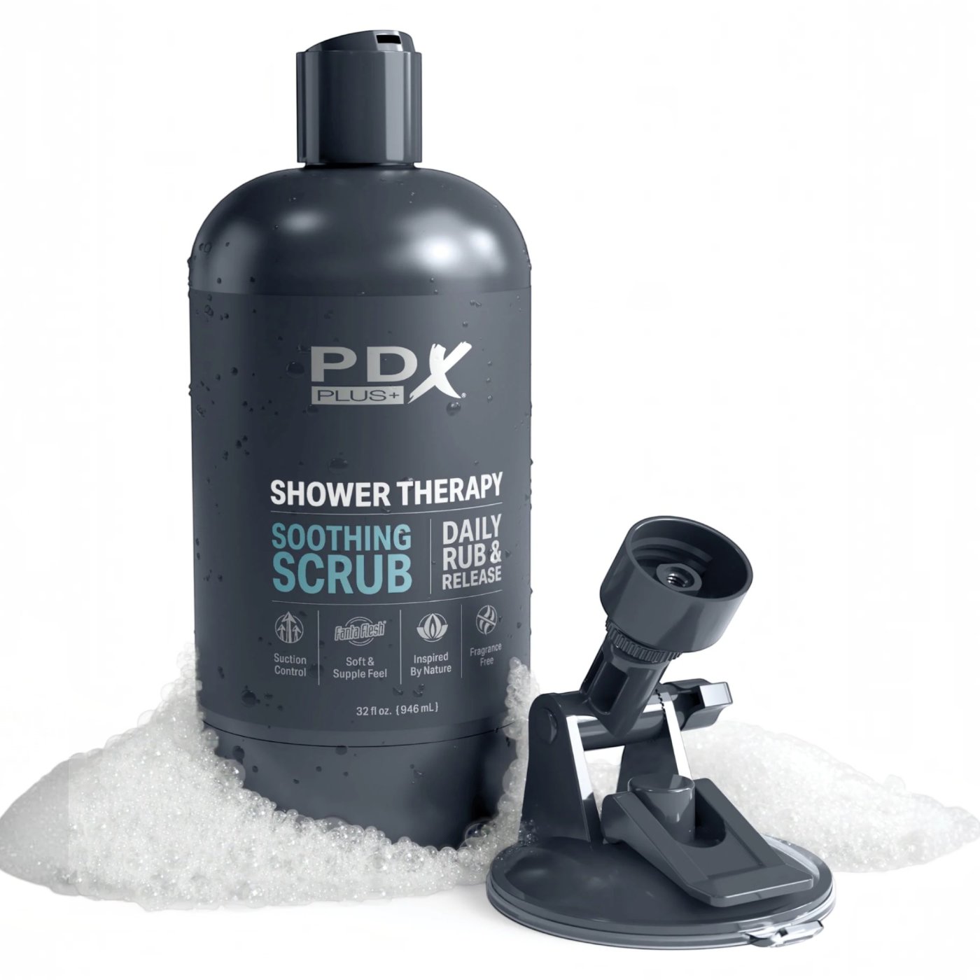 PDX Plus Shower Therapy Soothing Scrub Realistic Vagina Masturbator