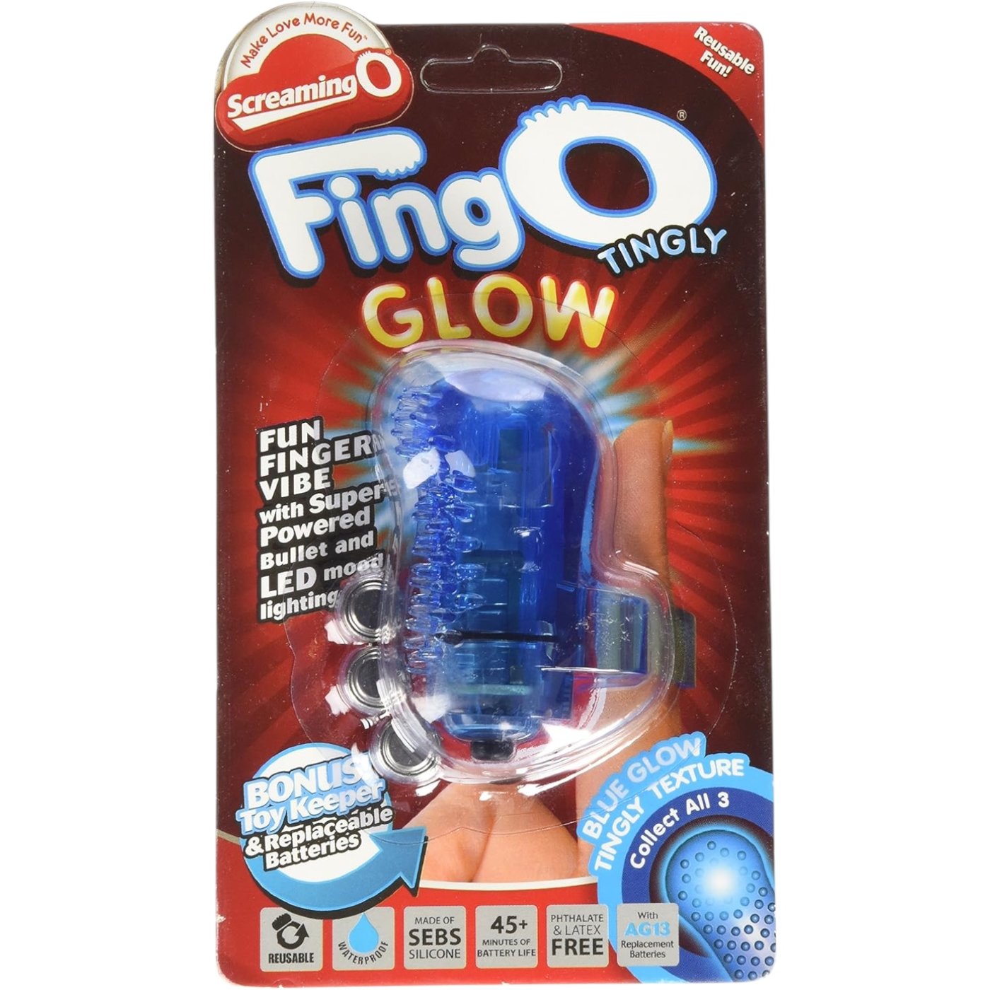 Screaming O FingO's Glow Tingly Finger Vibrator Blue
