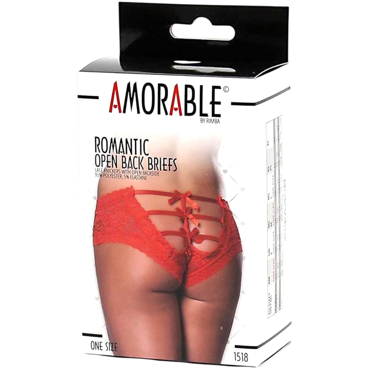 Rimba Red Lace Open-Back Bow Knickers