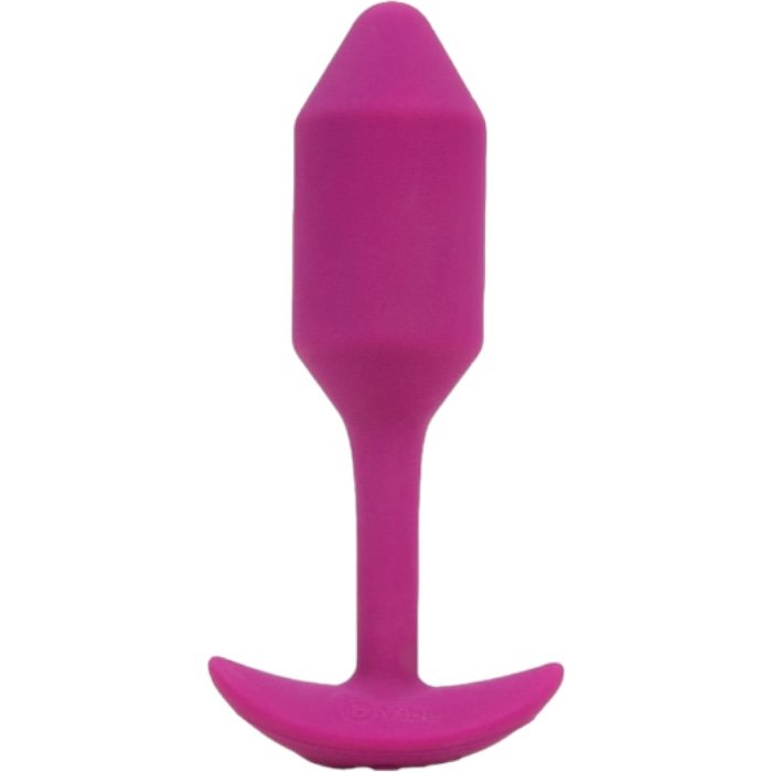 b-Vibe Vibrating Snug Plug 2 Medium Rechargeable Weighted Silicone Butt Plug 4.4 Inch Rose