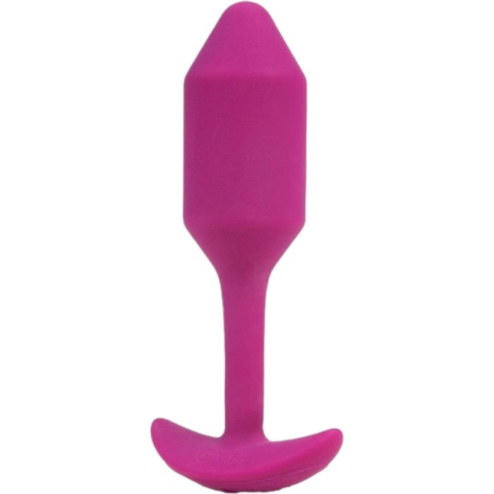 b-Vibe Vibrating Snug Plug 2 Medium Rechargeable Weighted Silicone Butt Plug 4.4 Inch Rose