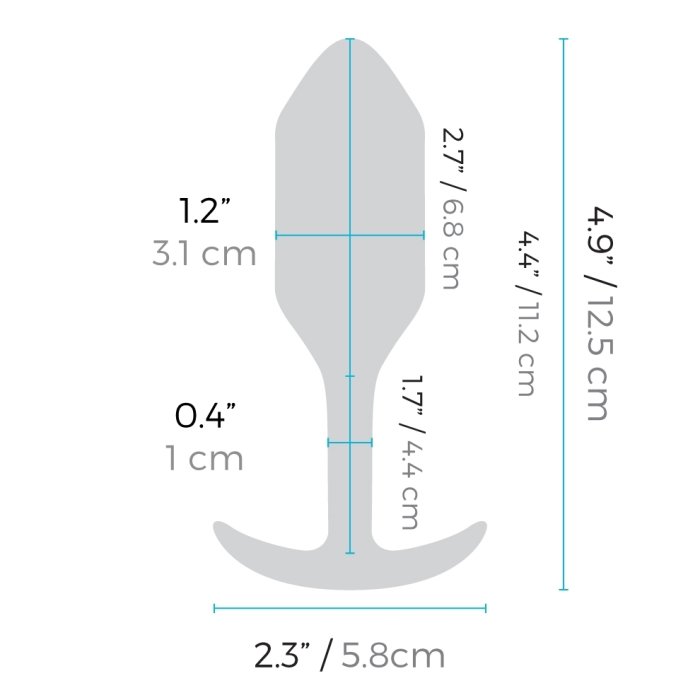 b-Vibe Vibrating Snug Plug 2 Medium Rechargeable Weighted Silicone Butt Plug 4.4 Inch Rose