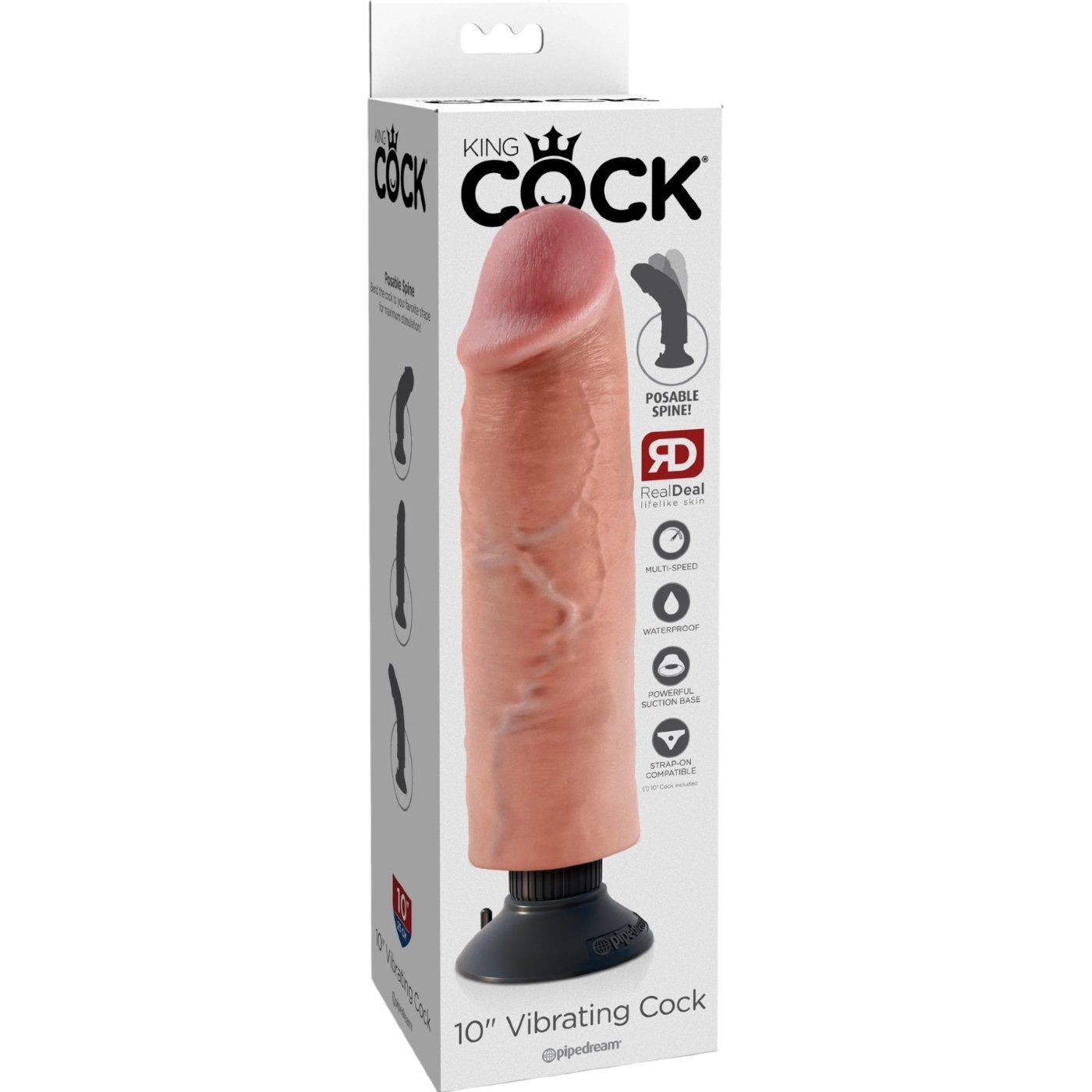 King Cock Realistic Vibrating Dildo 10 Inch