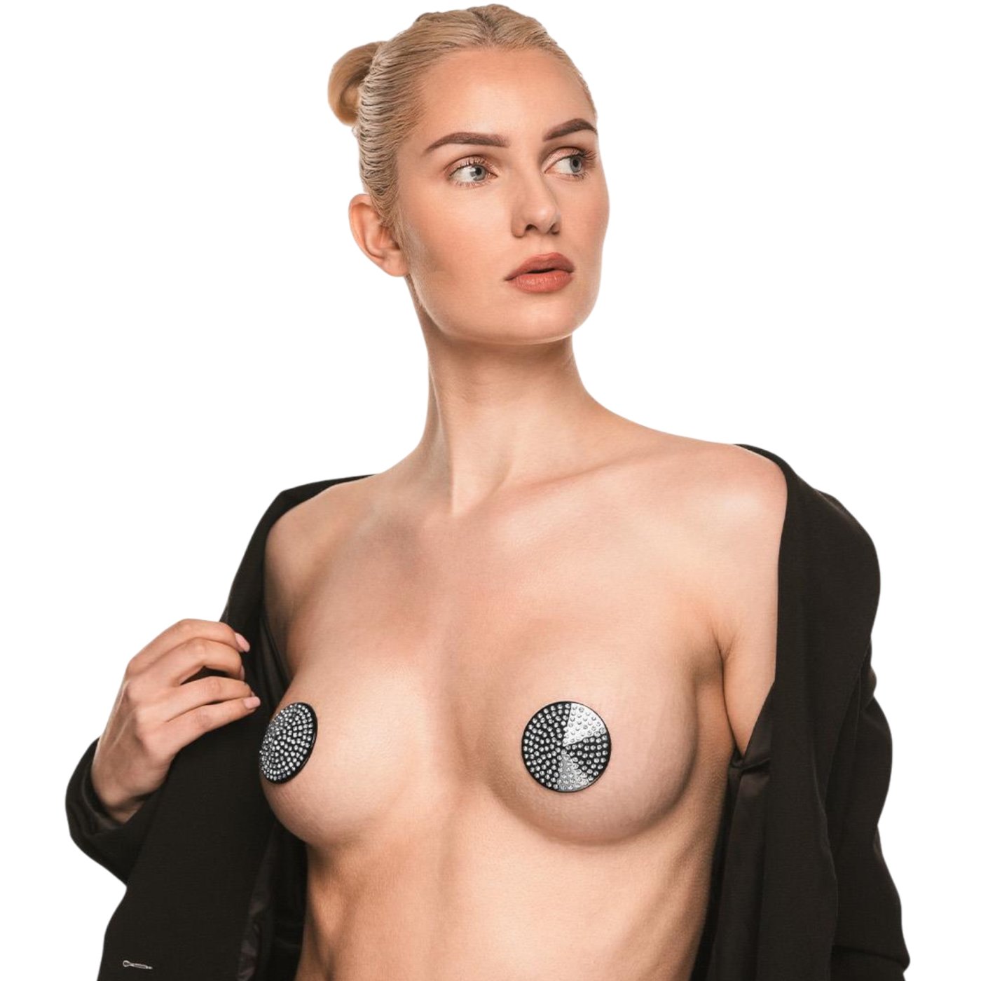 Guilty Pleasure Accents Glimmer Gaze Nipple Covers Pasties Black