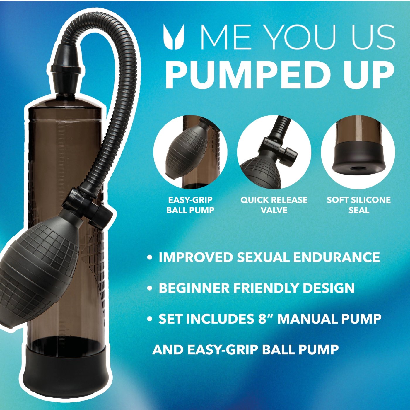 Me You Us Pumped Up Suction Penis Pump Black