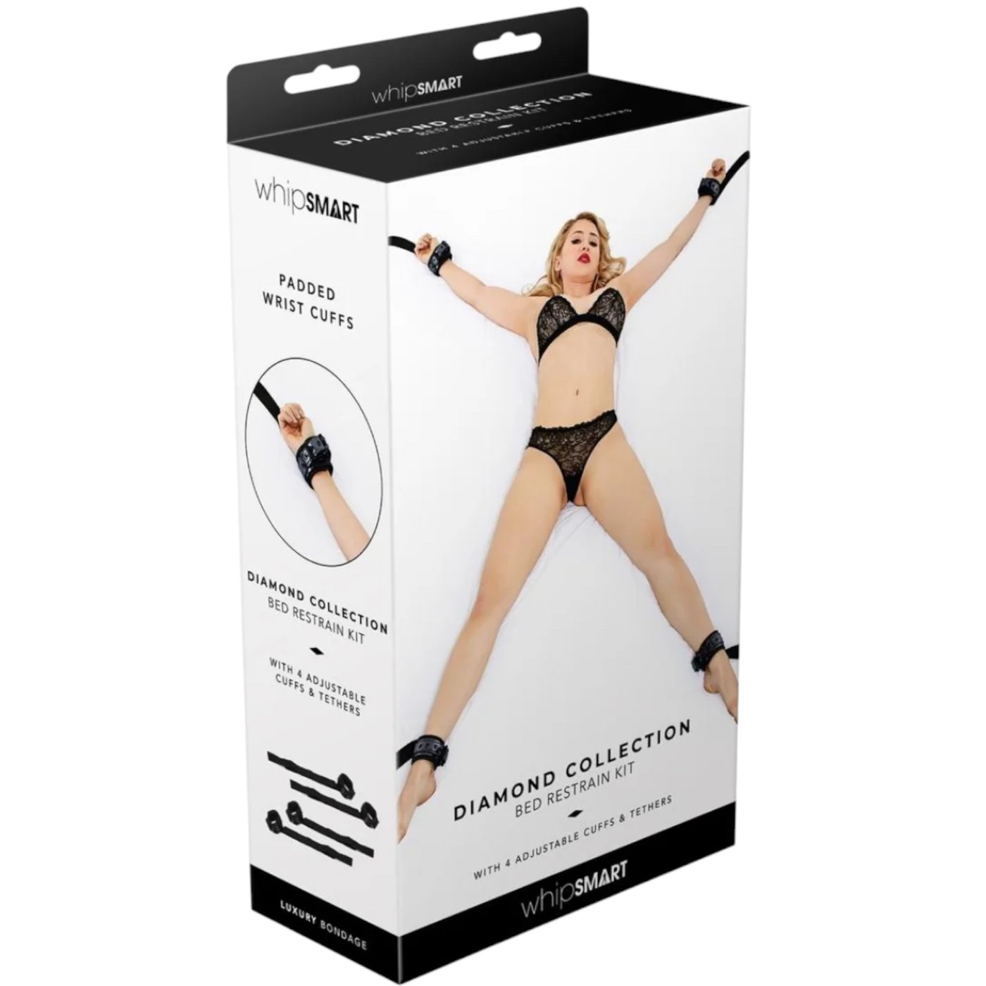 Whipsmart Diamond Collection Bed Restraint Kit Black