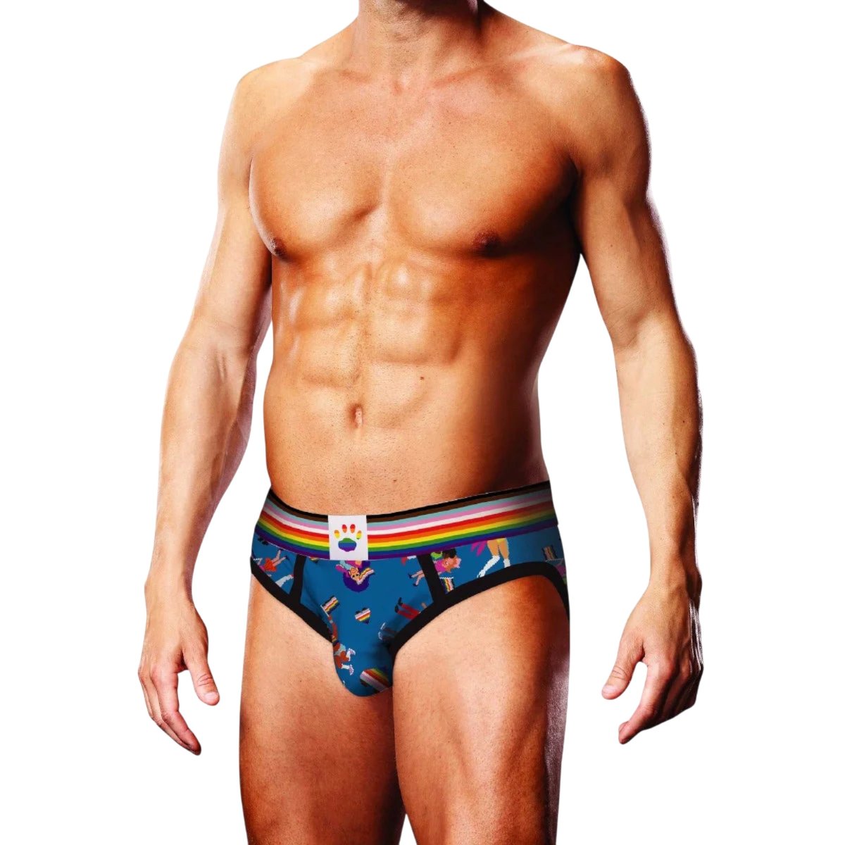 Prowler Pixel Art Gay Pride Collection Brief Blue Rainbow, XL – Prowler