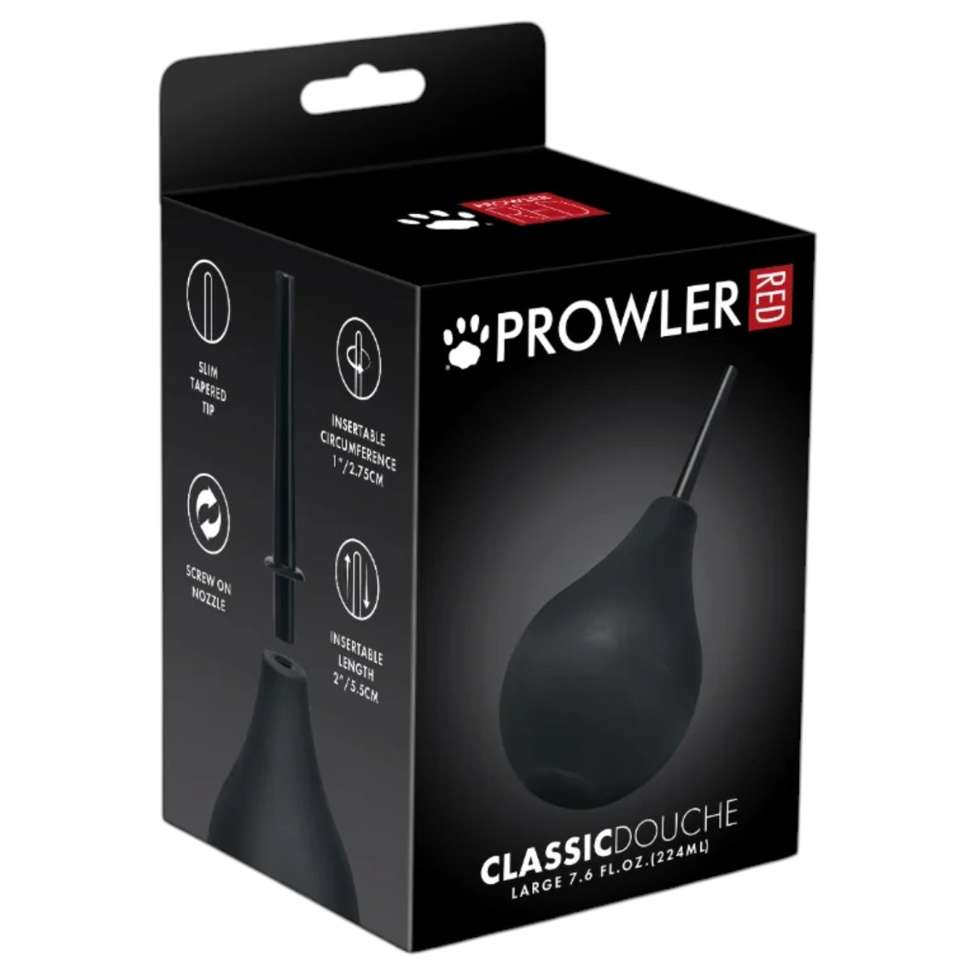 Prowler RED Large Bulb Douche Black 224ml