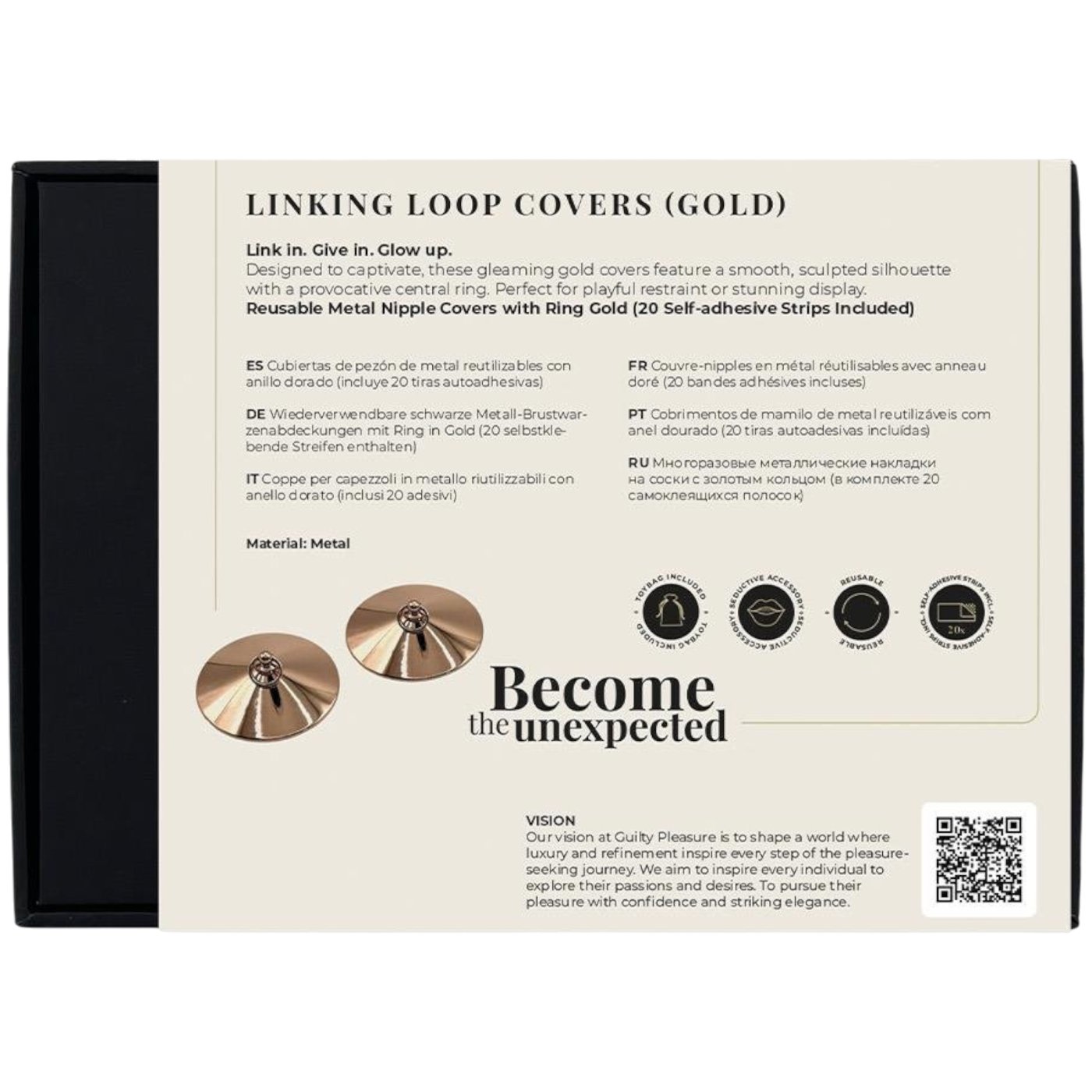 Guilty Pleasure Accents Linking Loop Nipple Covers Pasties Gold