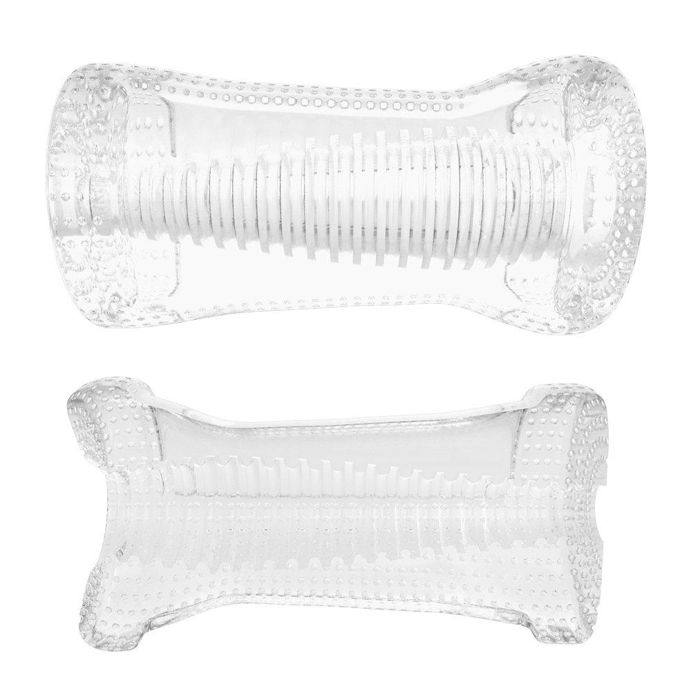 Me You Us Ripple Dual End Pocket Stroker Waterproof Men's Masturbator Transparent Insertable 5.1 Inch