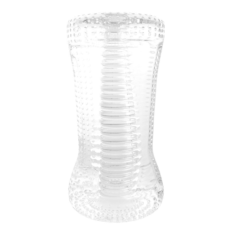 Me You Us Ripple Dual End Pocket Stroker Waterproof Men's Masturbator Transparent Insertable 5.1 Inch