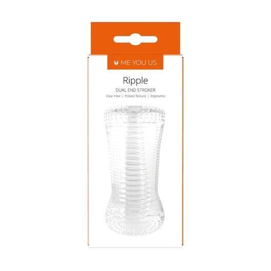 Me You Us Ripple Dual End Pocket Stroker Waterproof Men's Masturbator Transparent Insertable 5.1 Inch