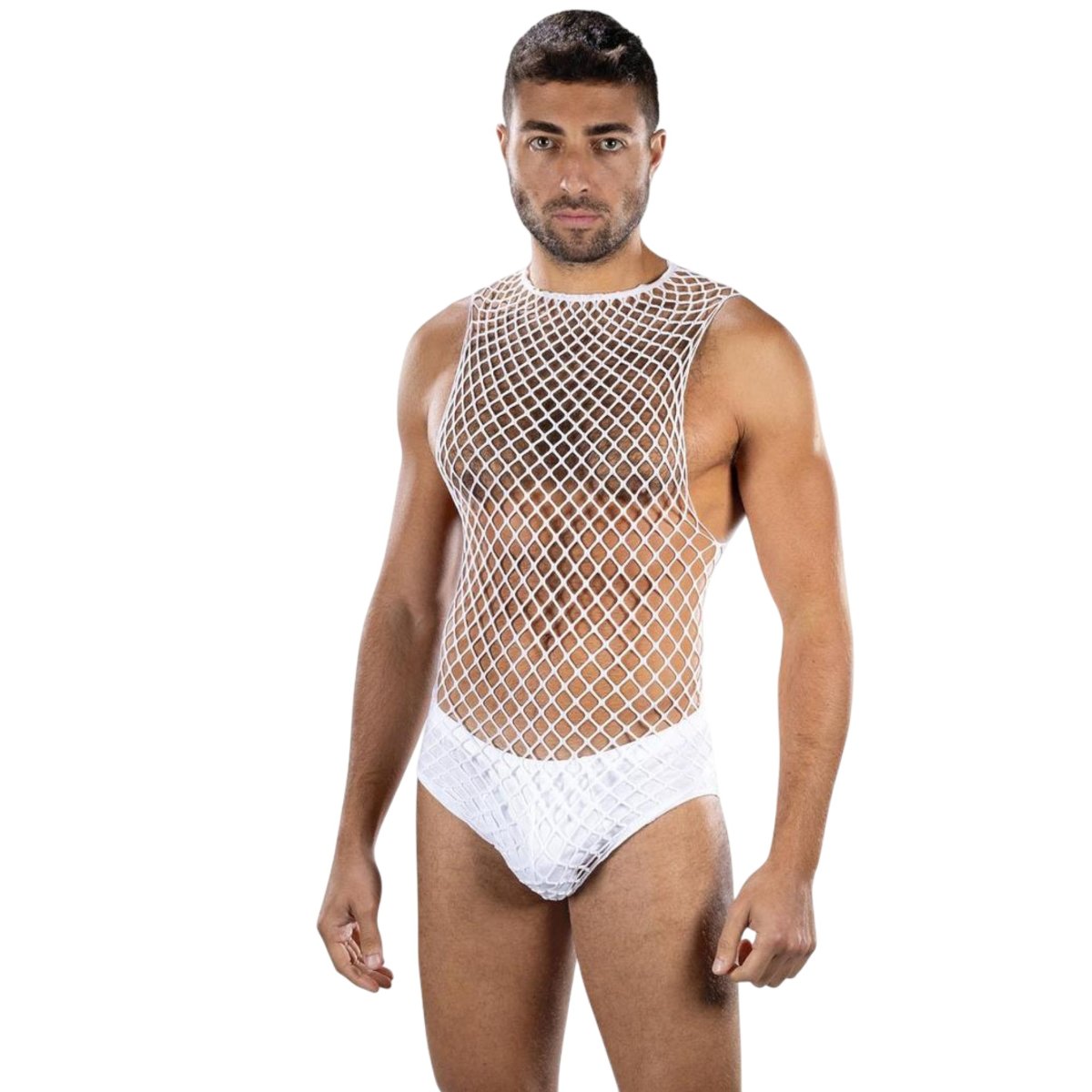 Envy Full Effect Fishnet 2 Piece Set, White