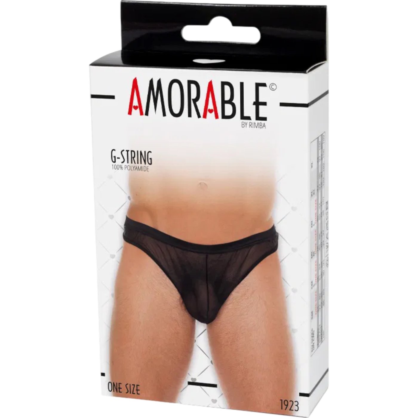 Rimba Men’s Black Sheer Mesh G-String Thong