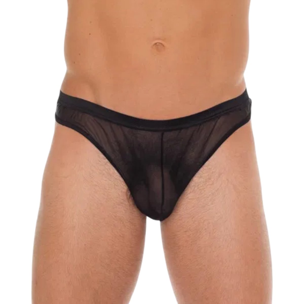 Rimba Men’s Black Sheer Mesh G-String Thong