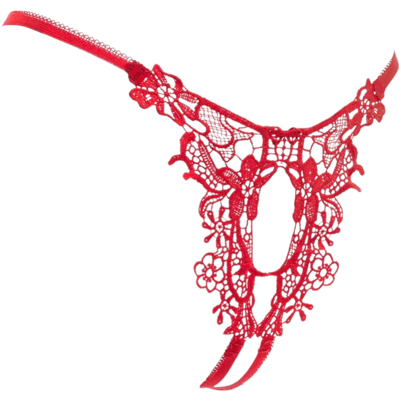 Rimba Crotchless Red Embroidered G-String