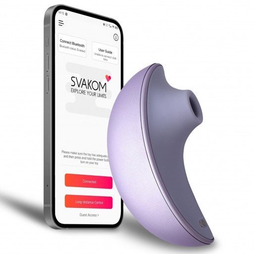 Svakom Pulse Galaxie App Controlled Rechargeable Suction Vibrator Lilac