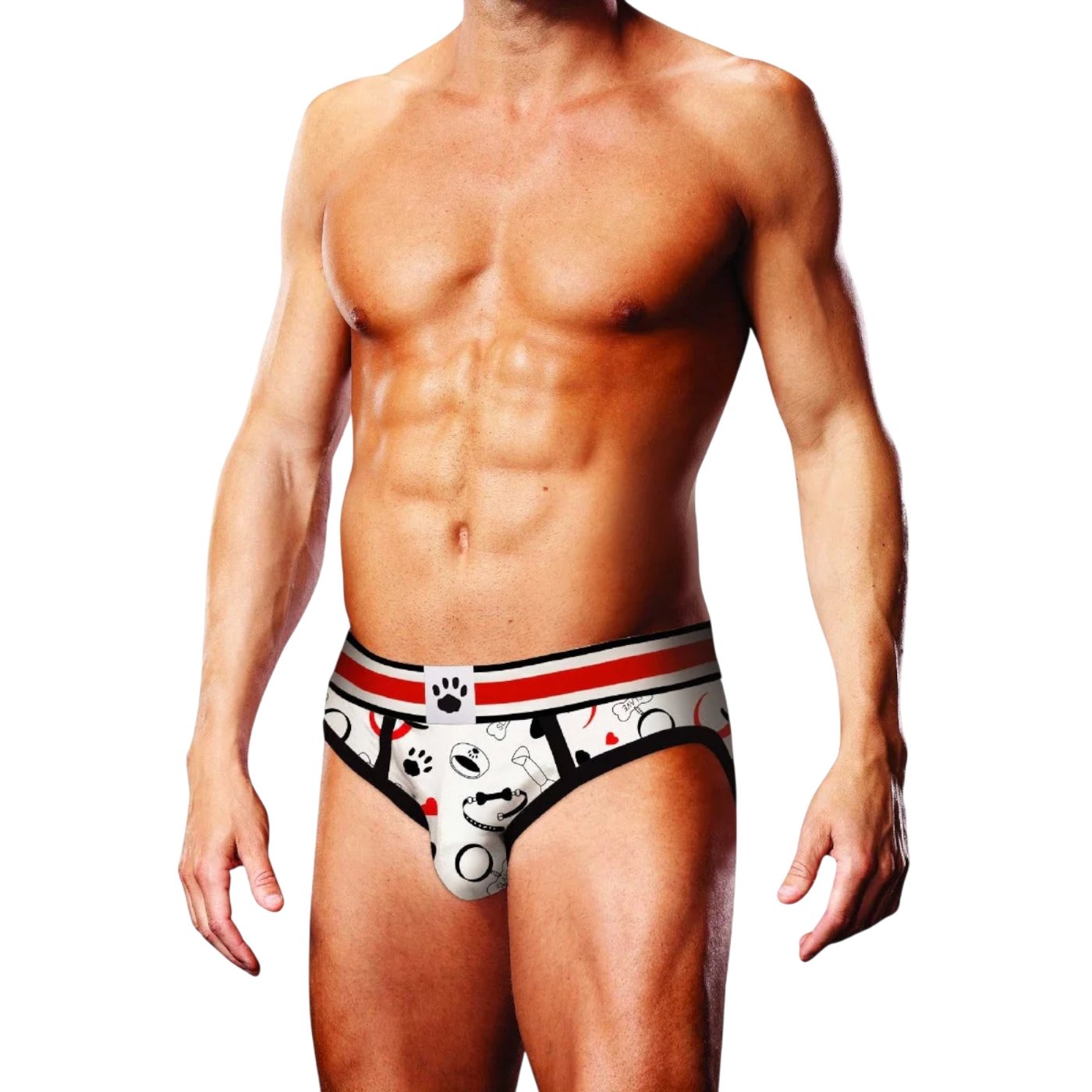 Prowler Puppie Print Brief White Red