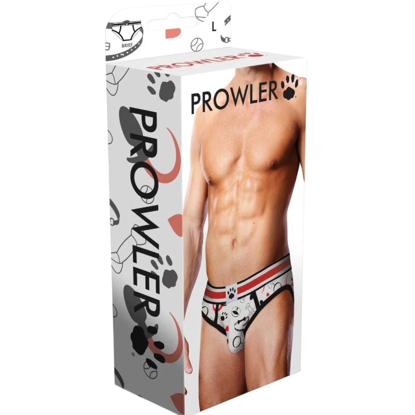 Prowler Puppie Print Brief White Red