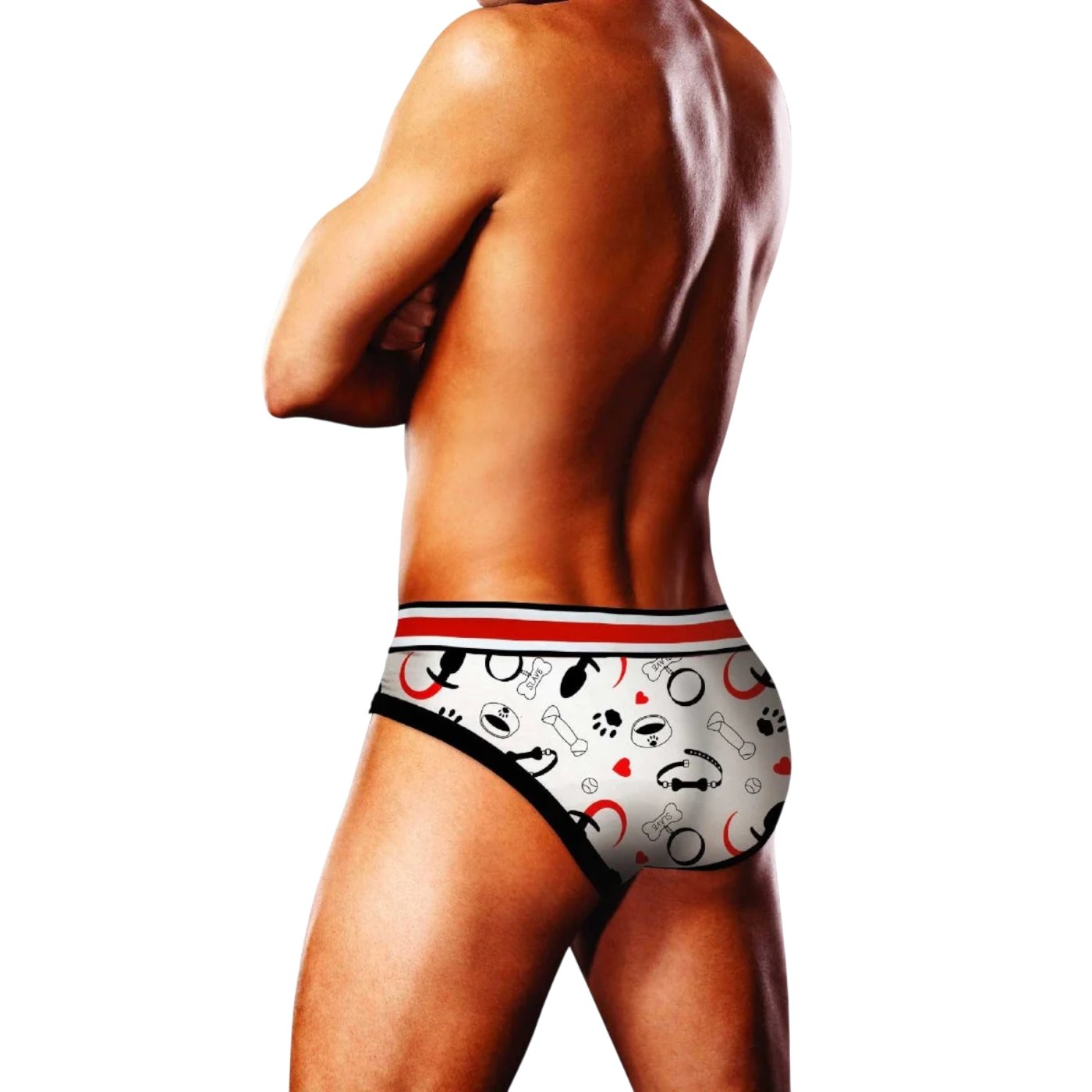 Prowler Puppie Print Brief White Red