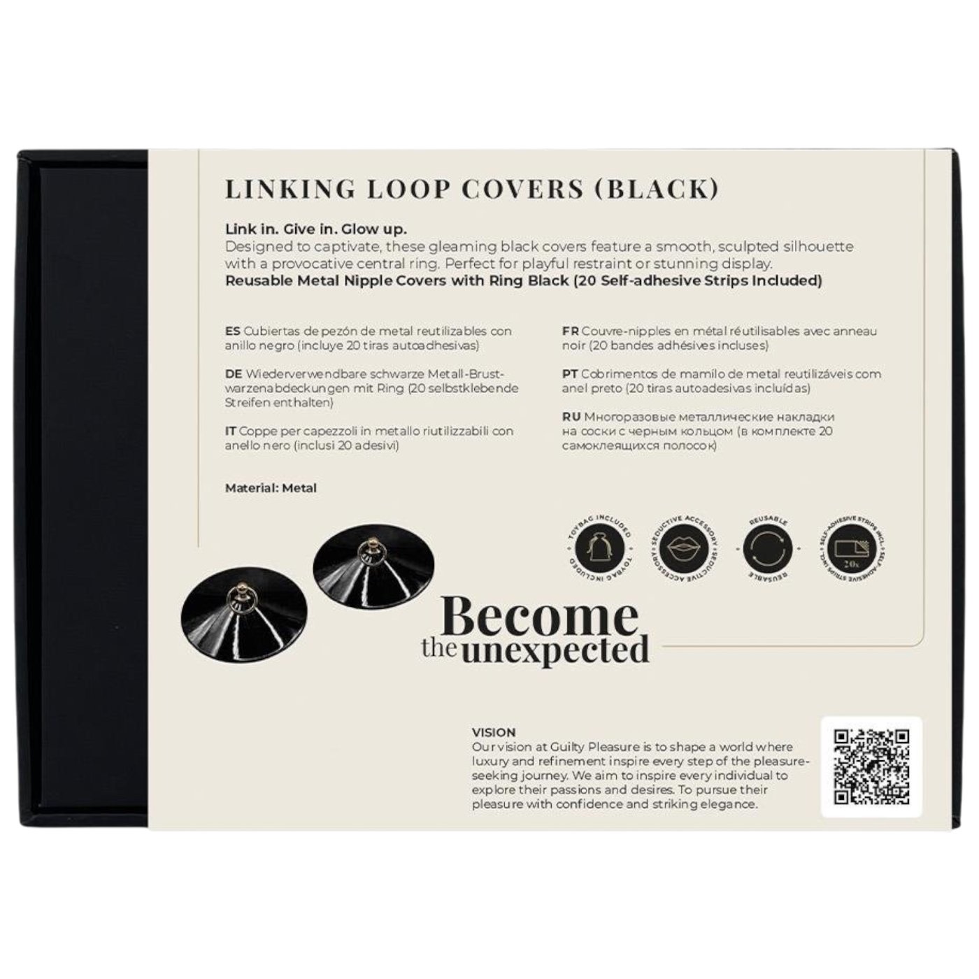 Guilty Pleasure Accents Linking Loop Nipple Covers Pasties Black