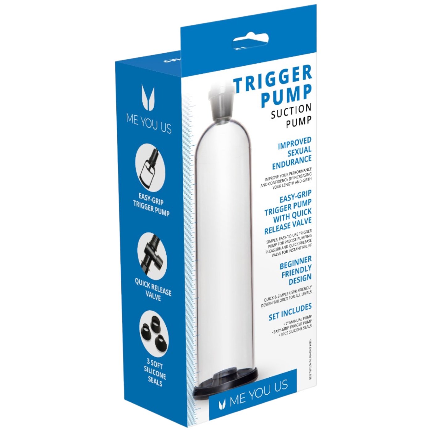 Me You Us Trigger Suction Penis Pump Clear