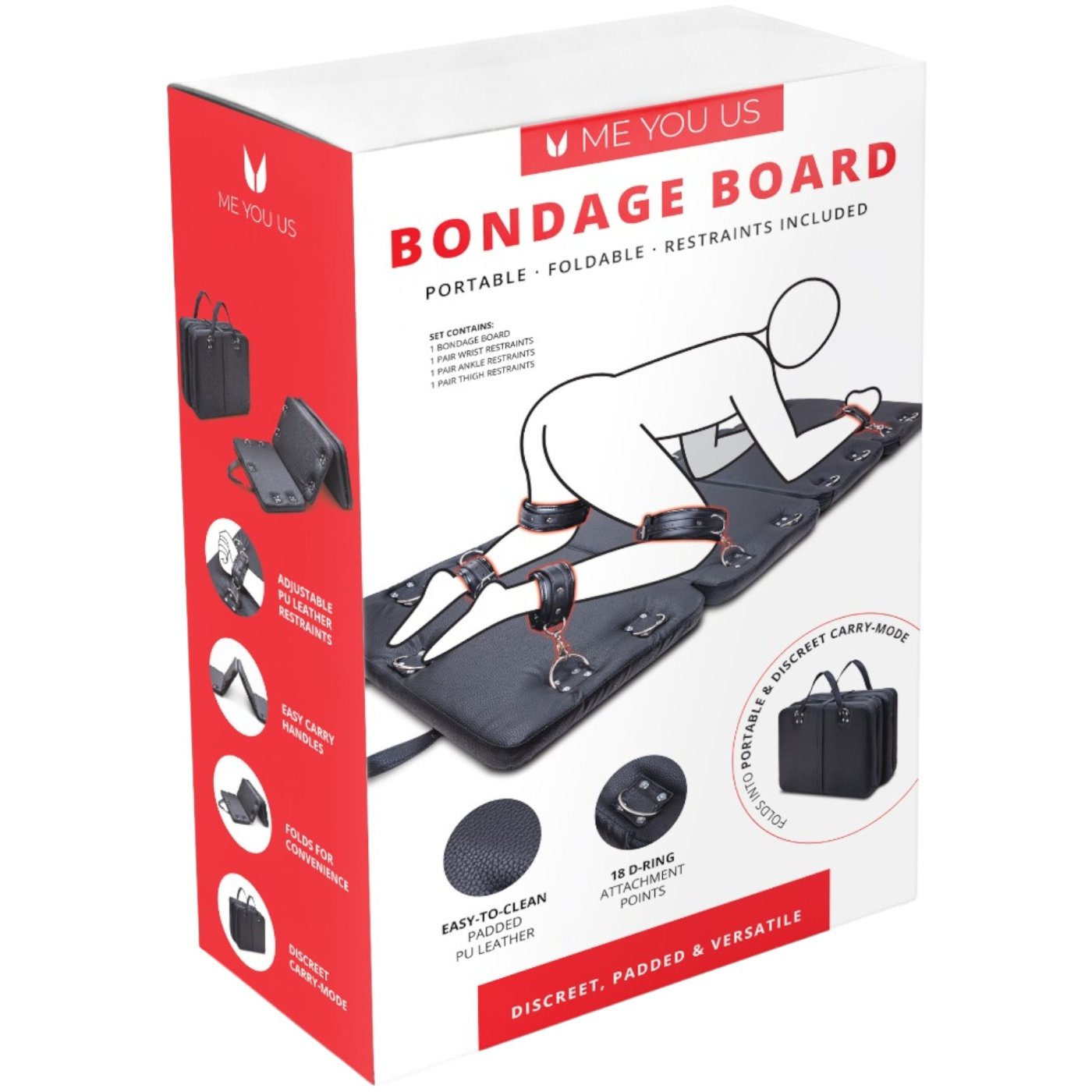 Me You Us Portable Foldable Bondage Board with 6 Restraints