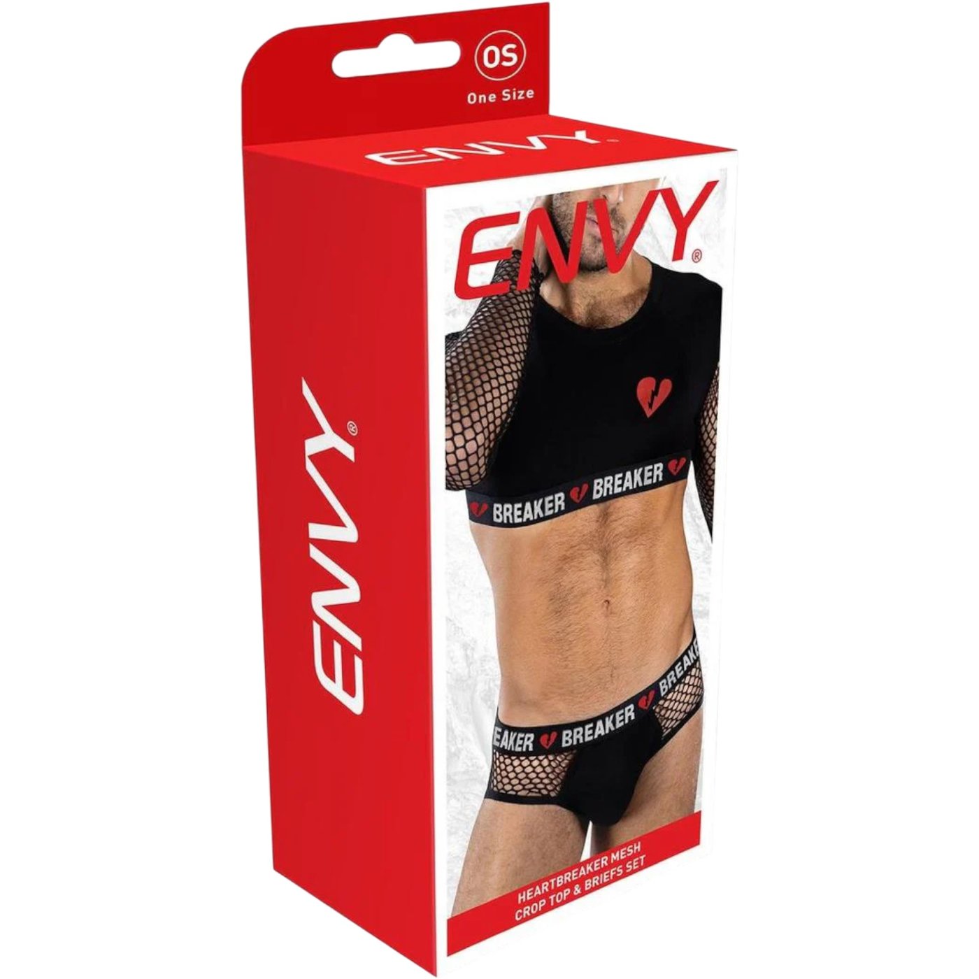 Envy Heartbreaker Men’s Mesh Crop Top & Briefs Lingerie Set
