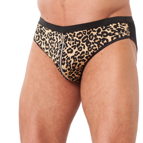Mens Animal Print Briefs With Zipper – Rimba