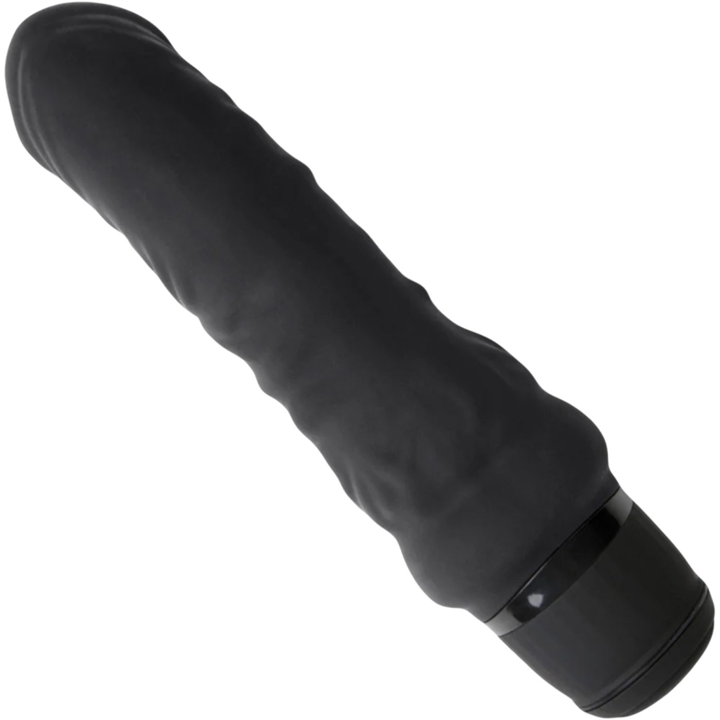 Powercocks 6 Inch Realistic Silicone Rechargeable Vibrator Black