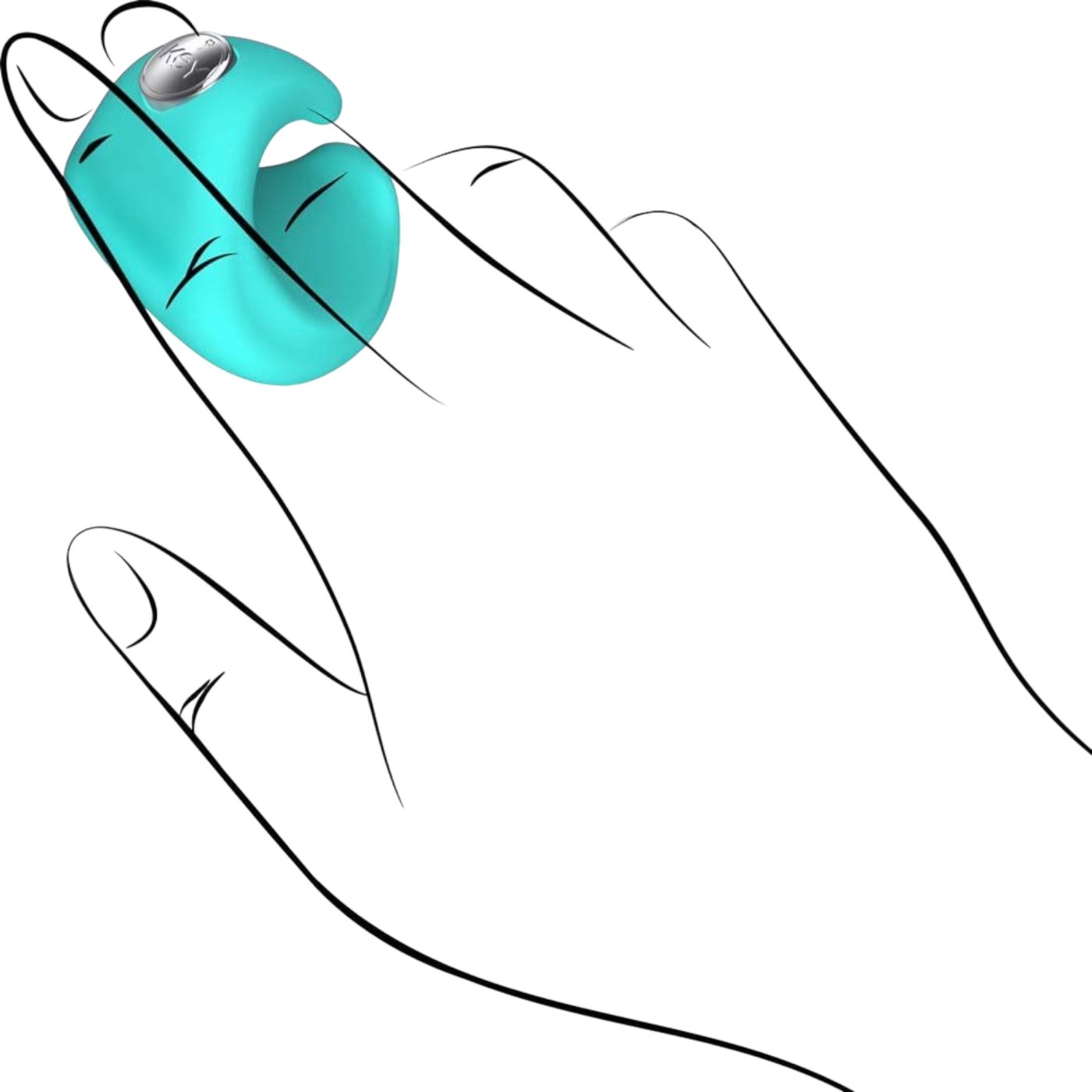 Key by Jopen Pyxis Rechargeable Finger Vibrator Robin Egg Blue