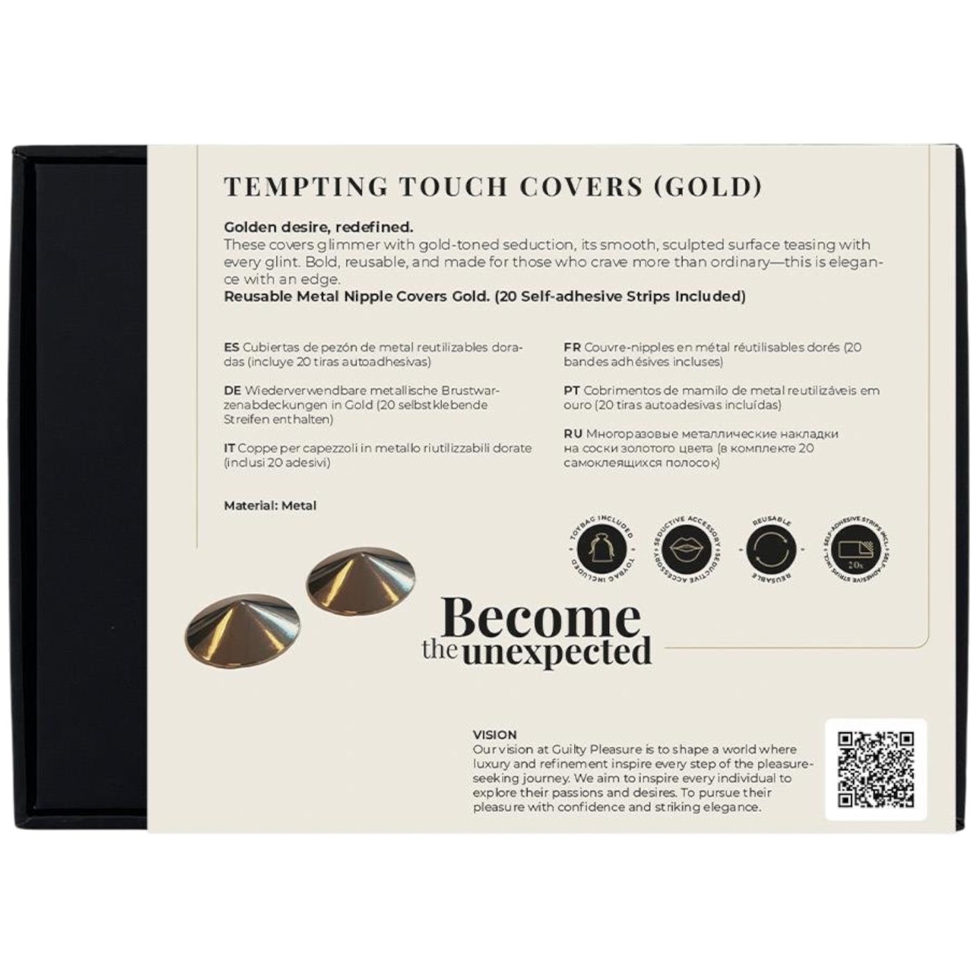 Guilty Pleasure Accents Tempting Touch Nipple Covers Pasties Gold