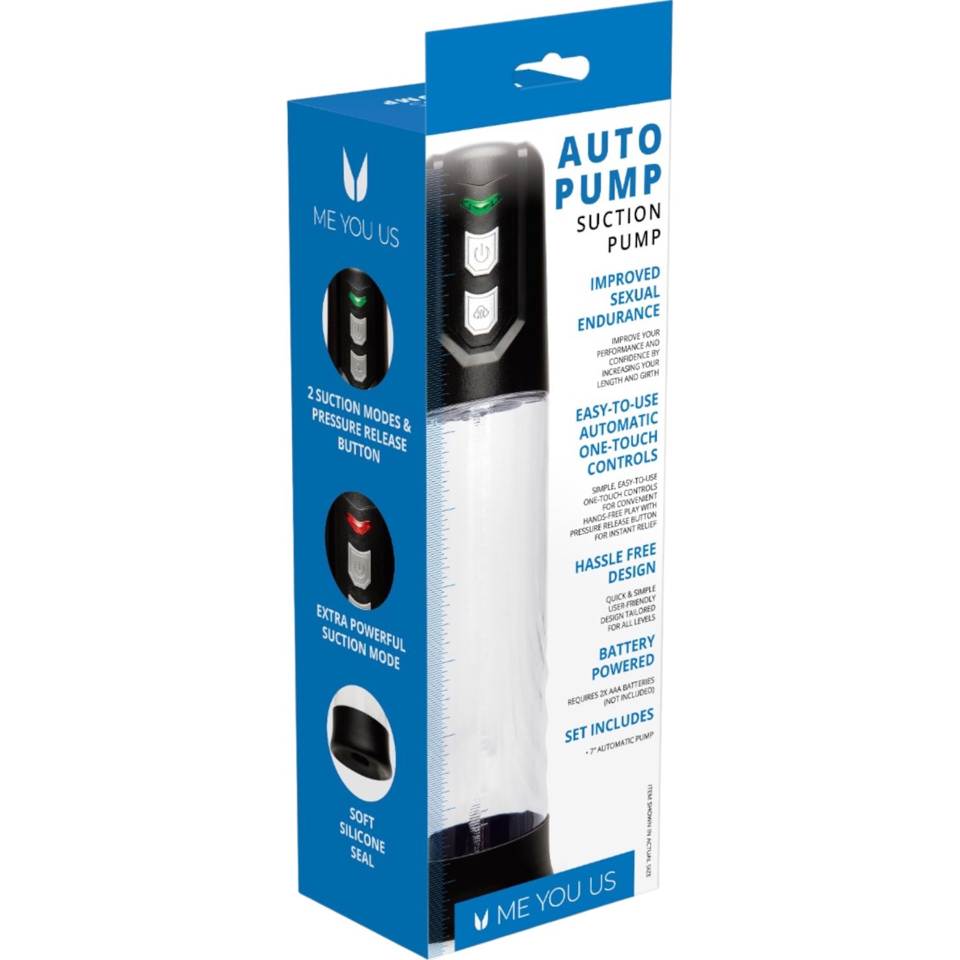 Me You Us Auto Pump Suction Penis Pump Clear