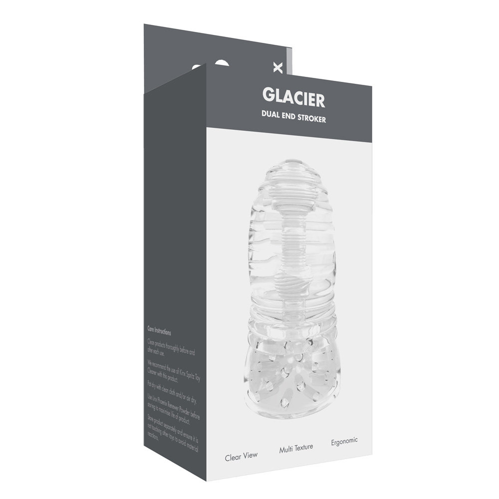 Me You Us Glacier Dual End Stroker Male Masturbator Transparent