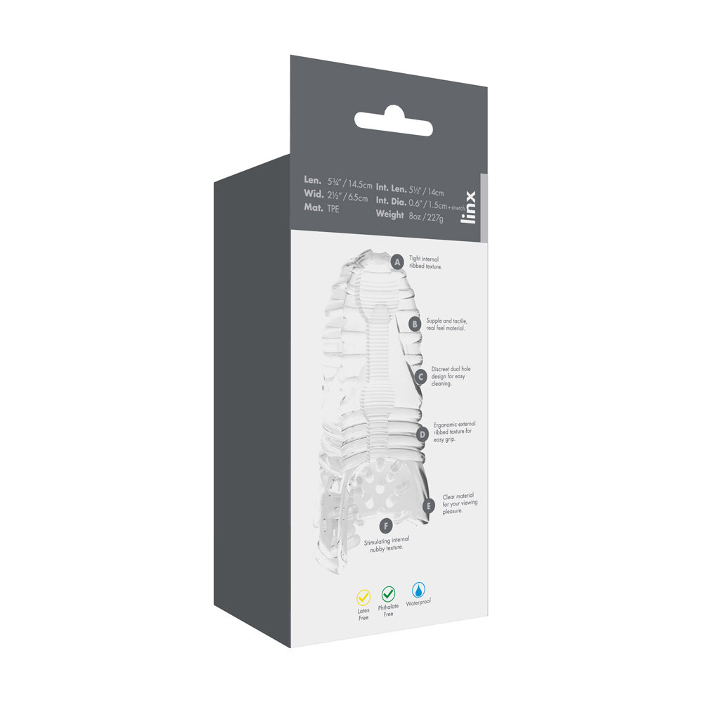 Me You Us Glacier Dual End Stroker Male Masturbator Transparent