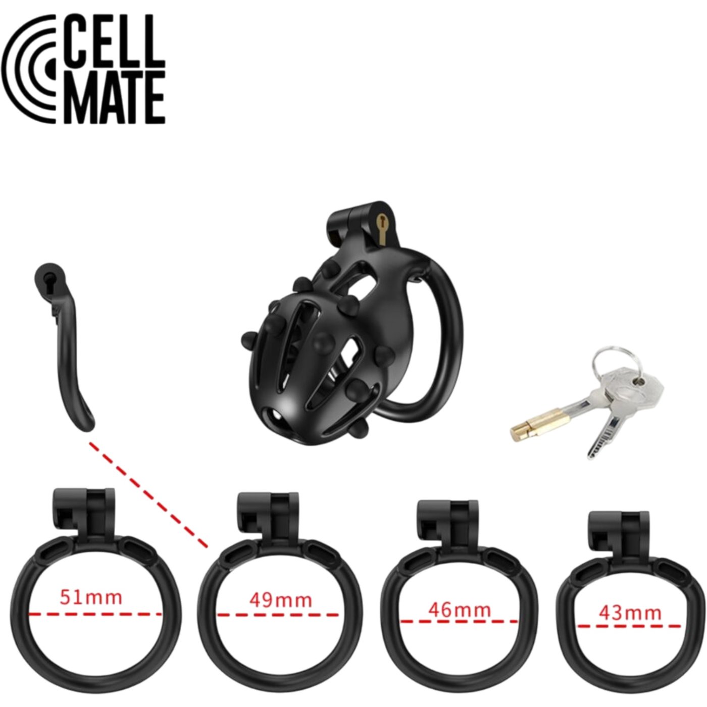 Cellmate FlexiSpike Chastity Cage Size 1