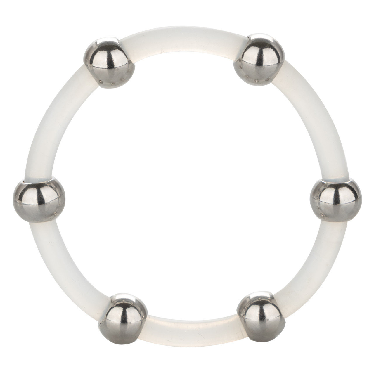 Steel Beaded Silicone Cock Ring XL 2 Inch