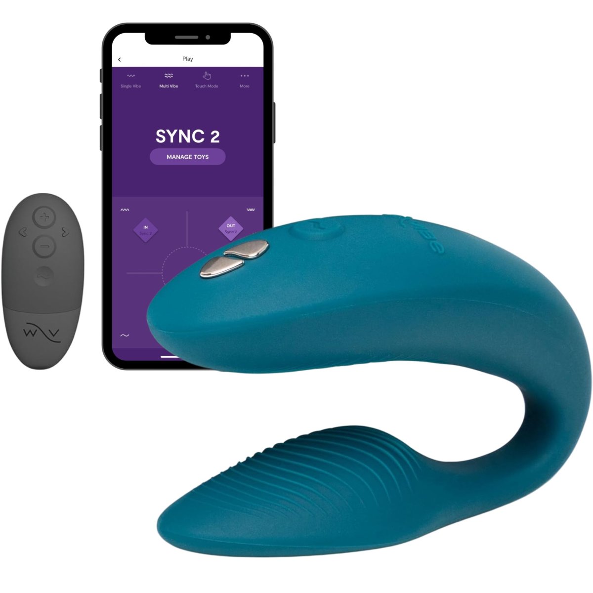 We-Vibe Sync 2 App Controlled Rechargeable Couples Vibrator, Green