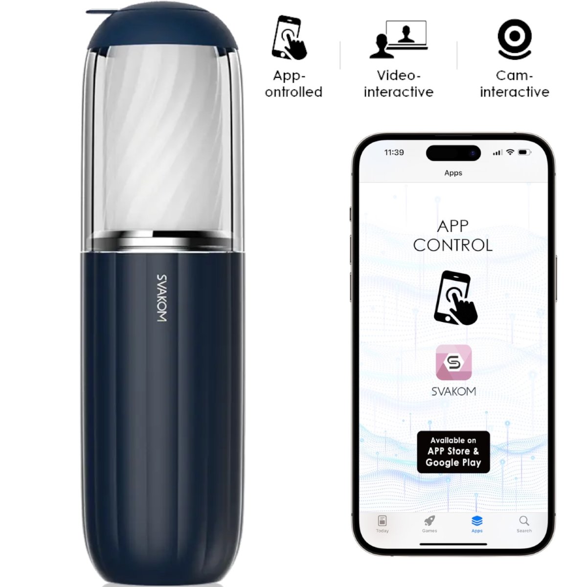 Svakom Alex Neo 2 App Controlled Thrusting Interactive Male Masturbator